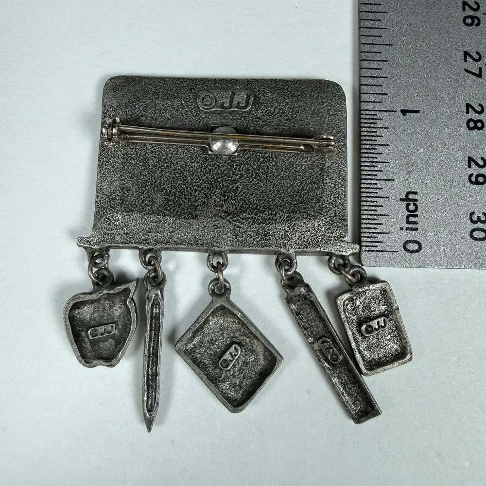 JJ Jonette School Charms Teacher Brooch Pin Jewelry